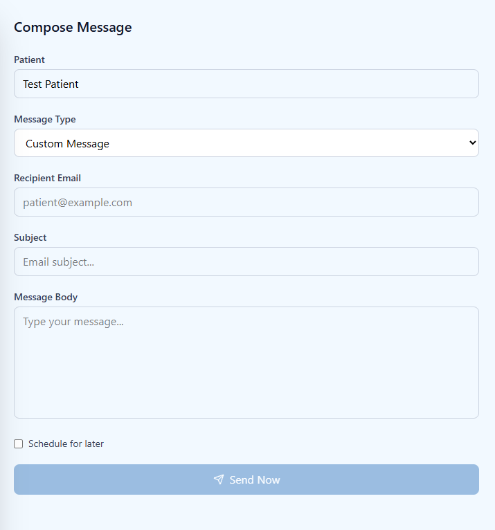 Communications screenshot